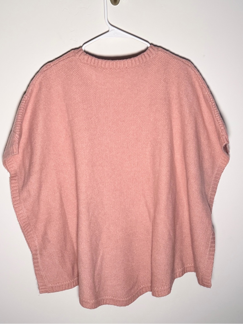 LOFT Blush-Peach Knit Poncho Sweater - Picture 4 of 9